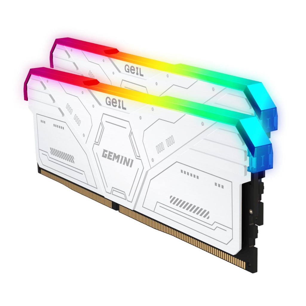 [GAMSW532GB6000C38BDC] Geil Gemini RGB 32GB KIT(2X16GB) 6000MHz DDR5 Desktop Gaming Memory - White