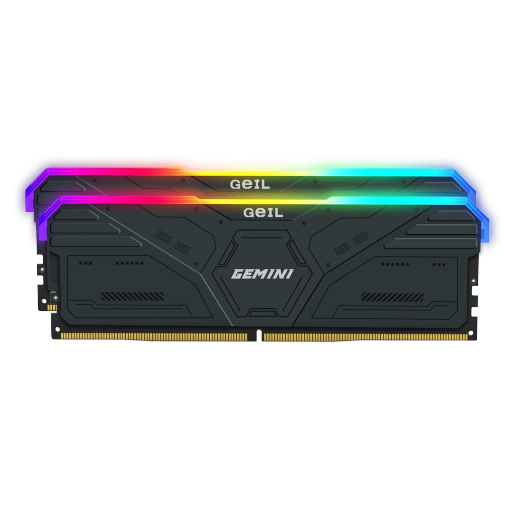 [GAMSG564GB6000C42ADC] Geil Gemini RGB 64GB KIT(2X32GB) 6000MHz DDR5 Desktop Gaming Memory - Grey