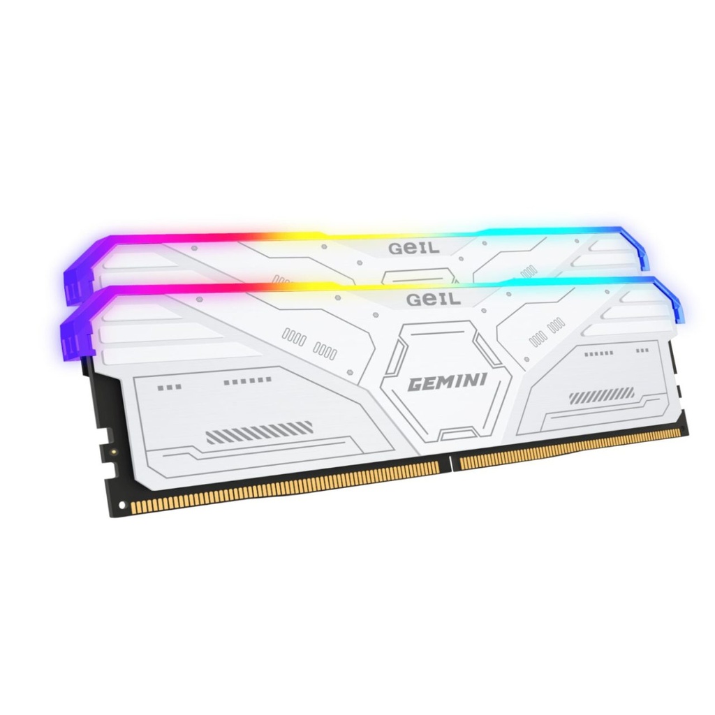 [GAMSW564GB6000C42ADC] Geil Gemini RGB 64GB KIT(2X32GB) 6000MHz DDR5 Desktop Gaming Memory - White