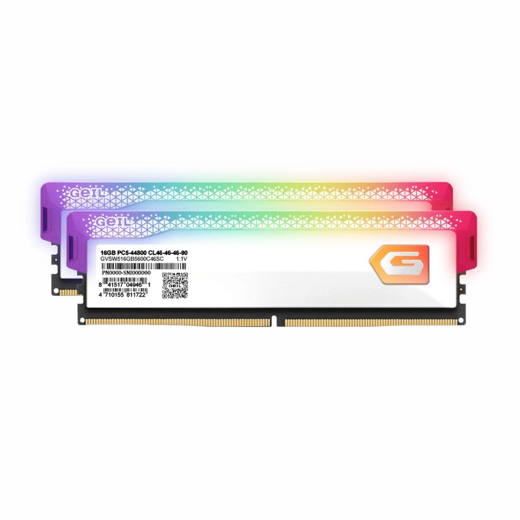 [GAVSW532GB6000C38BDC] Geil Orion RGB 32GB KIT(2X16GB) 6000MHz DDR5 Desktop Gaming Memory - White