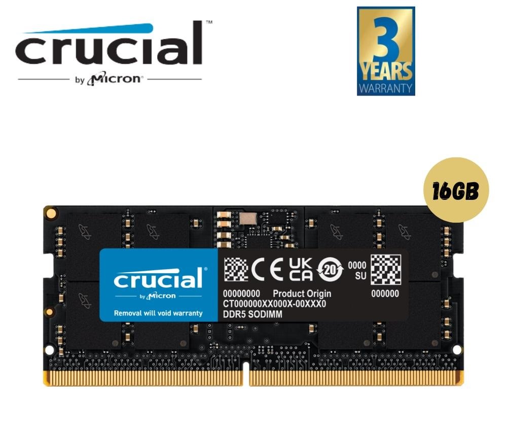 [CT16G48C40S5] Crucial 16GB 4800MHz DDR5 SODIMM Notebook Memory 