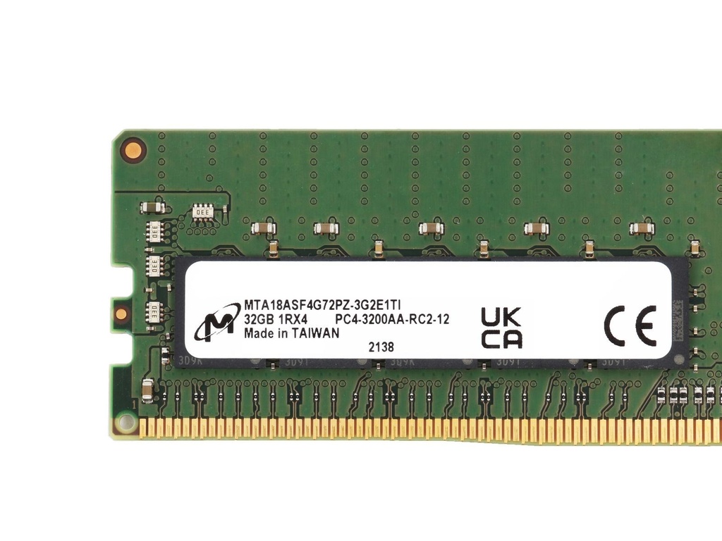 [MTA18ASF4G72PZ-3G2F1R] Micron MTA18ASF4G72PZ-3G2F1R 32GB 3200MHz DDR4 ECC CL22 RDIMM Memory