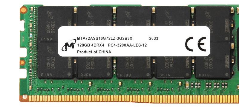 [MTA72ASS16G72LZ-3G2F1R] Micron MTA72ASS16G72LZ-3G2F1R 128GB 3200MHz DDR4 ECC CL22 LRDIMM Memory