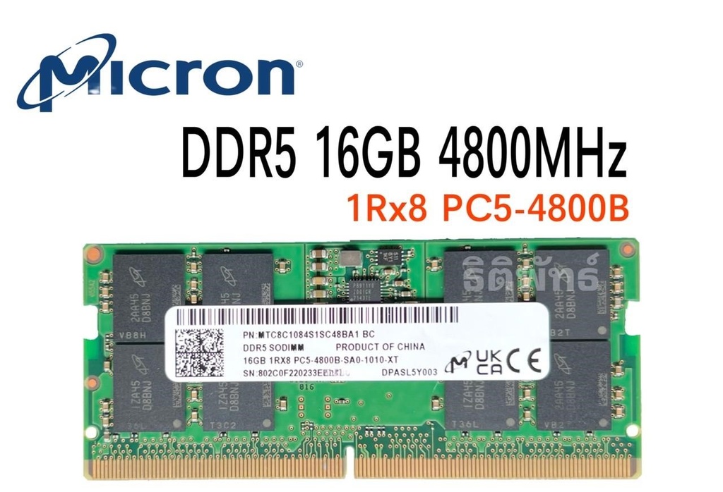 [MTC10C1084S1BC64BD1R] Micron MTC10C1084S1BC64BD1R 16GB 6400MHz DDR5 CUDIMM Memory