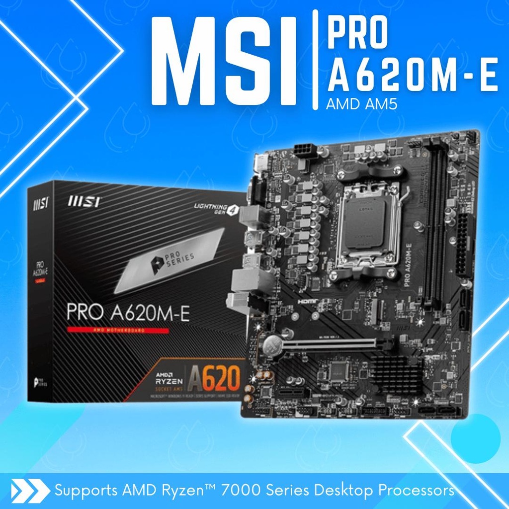 [PROA620M-E] MSI A620M-E PRO AMD AM5 MATX Gaming Motherboard