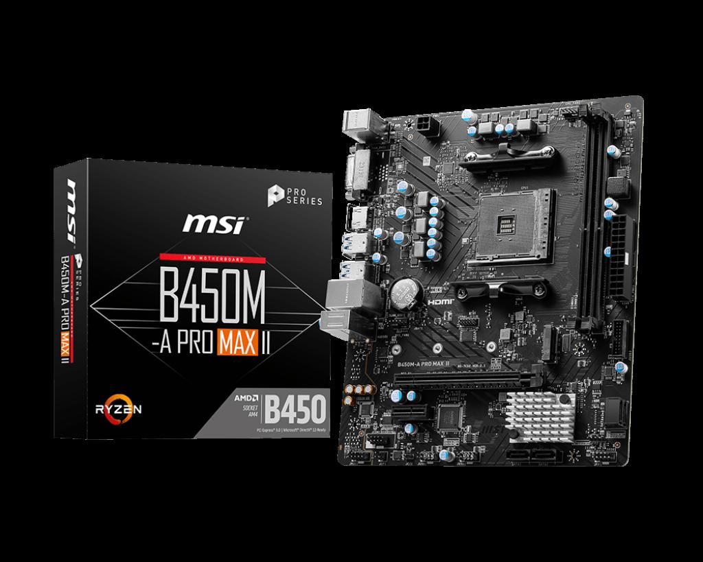 [B450M-APROMAXII] MSI B450M-APRO MAX II AMD AM4 MATX Gaming Motherboard