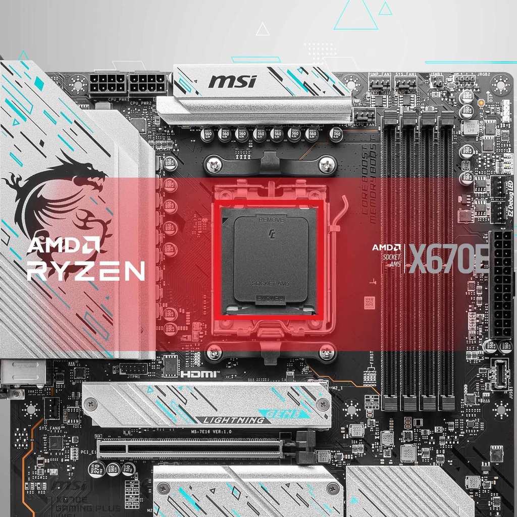 [X670EGAMINGPLUSWIFI] MSI X670E GAMING PLUS WIFI AMD AM5 ATX Gaming Motherboard 