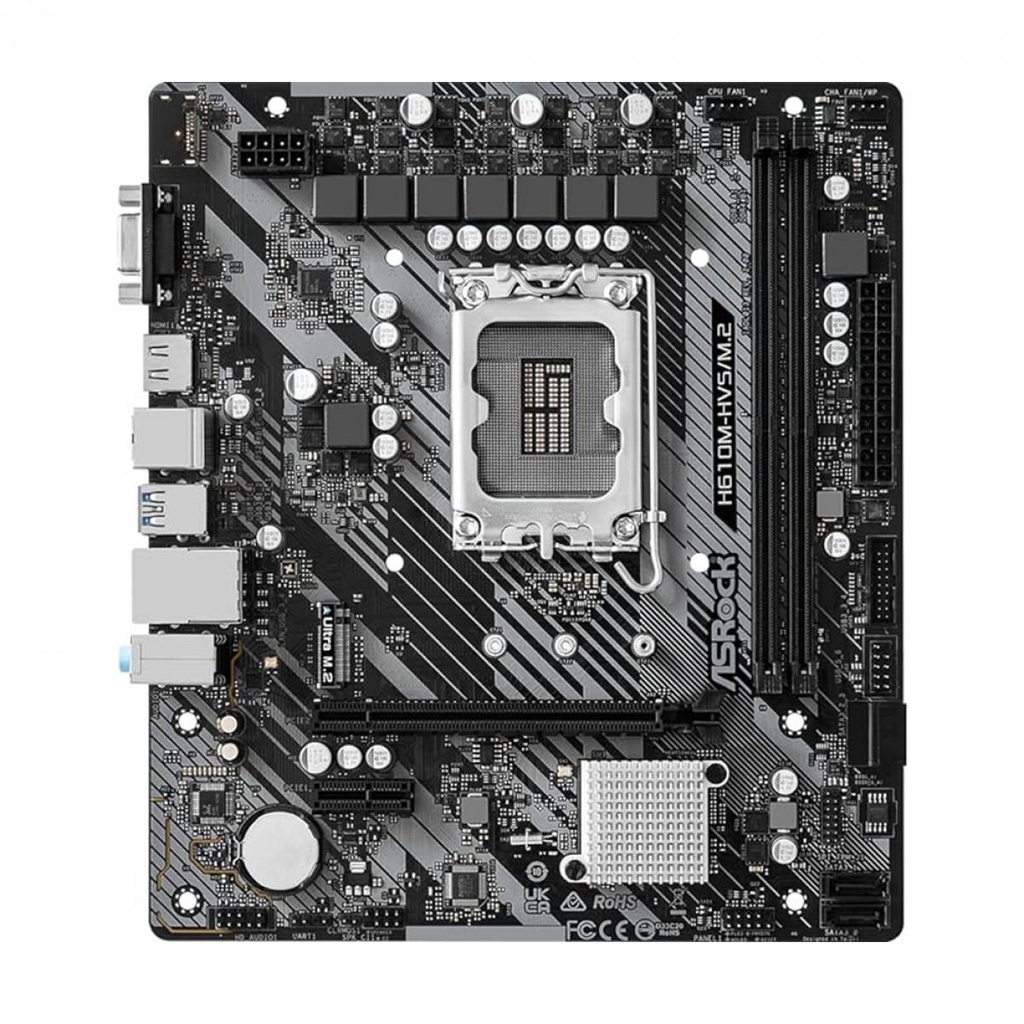 [H610M-HVS-M2R2] ASRock H610M-HVS/M.2 R2.0  Intel LGA 1700 MATX Gaming Motherboard