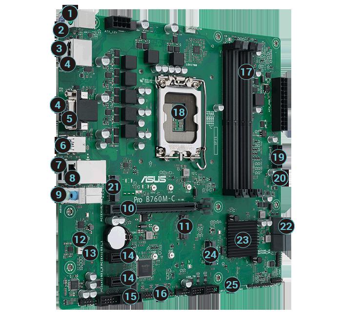 [PROB760M-C-CSM] ASUS PRO B760M C CSM LGA 1700 M-ATX Motherboard
