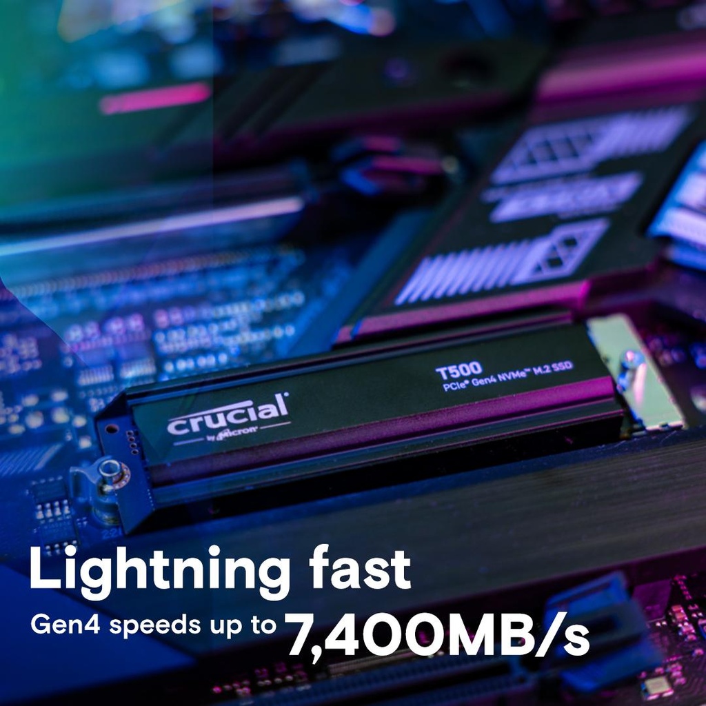 [CT2000T500SSD5] Crucial T500 2TB M.2 NVMe Gen4 with Heatsink NAND SSD