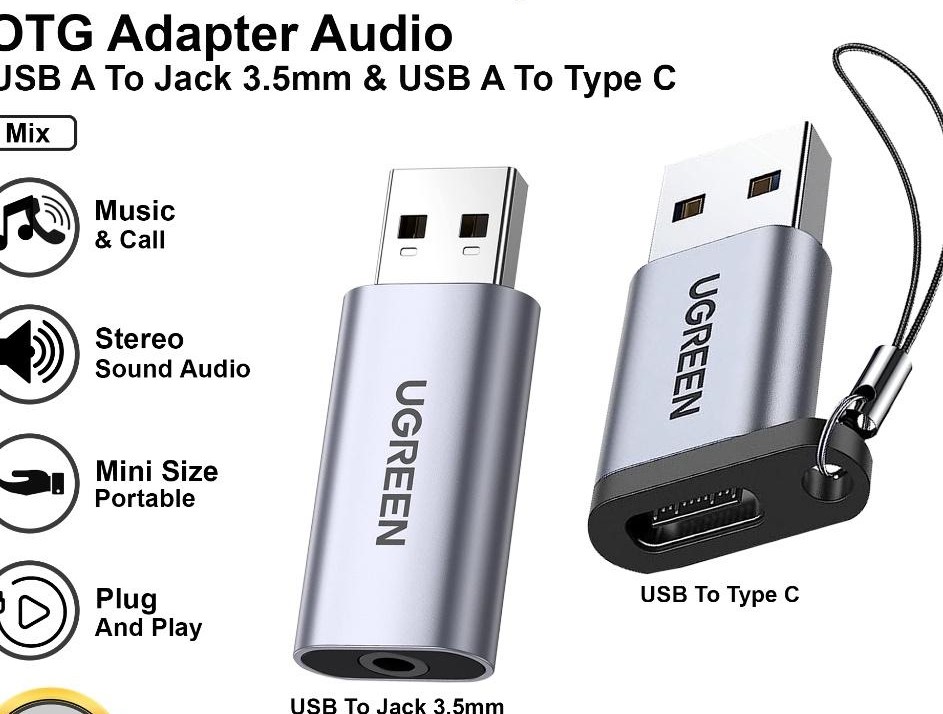 [US205-30724] UGREEN USB 3.5mm External Sound Adapter (Black)