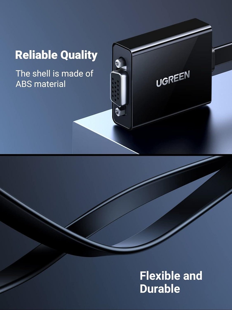 [MM103-40248] UGREEN HDMI to VGA Converter 25cm (Black)