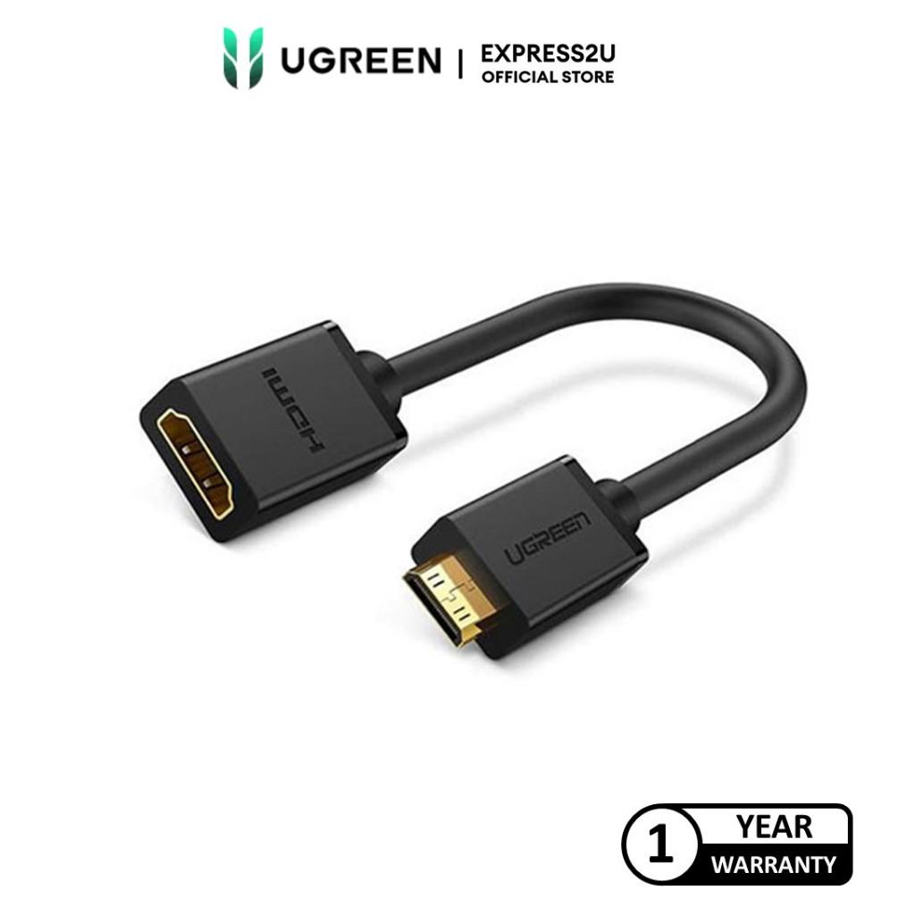 [20137-20137] UGREEN Mini HDMI Male to HDMI Female Adapter Cable 22cm (Black)