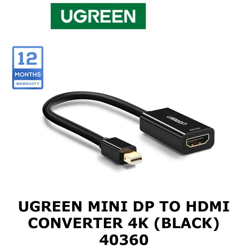 [MD112-40360] UGREEN Mini DP to HDMI Converter 4K (Black)