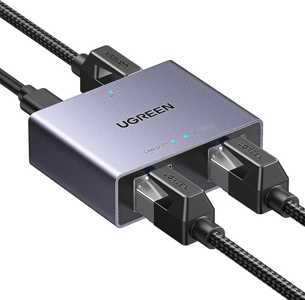 [NW301-45311] UGREEN Gigabit Ethernet Splitter 1 to 2