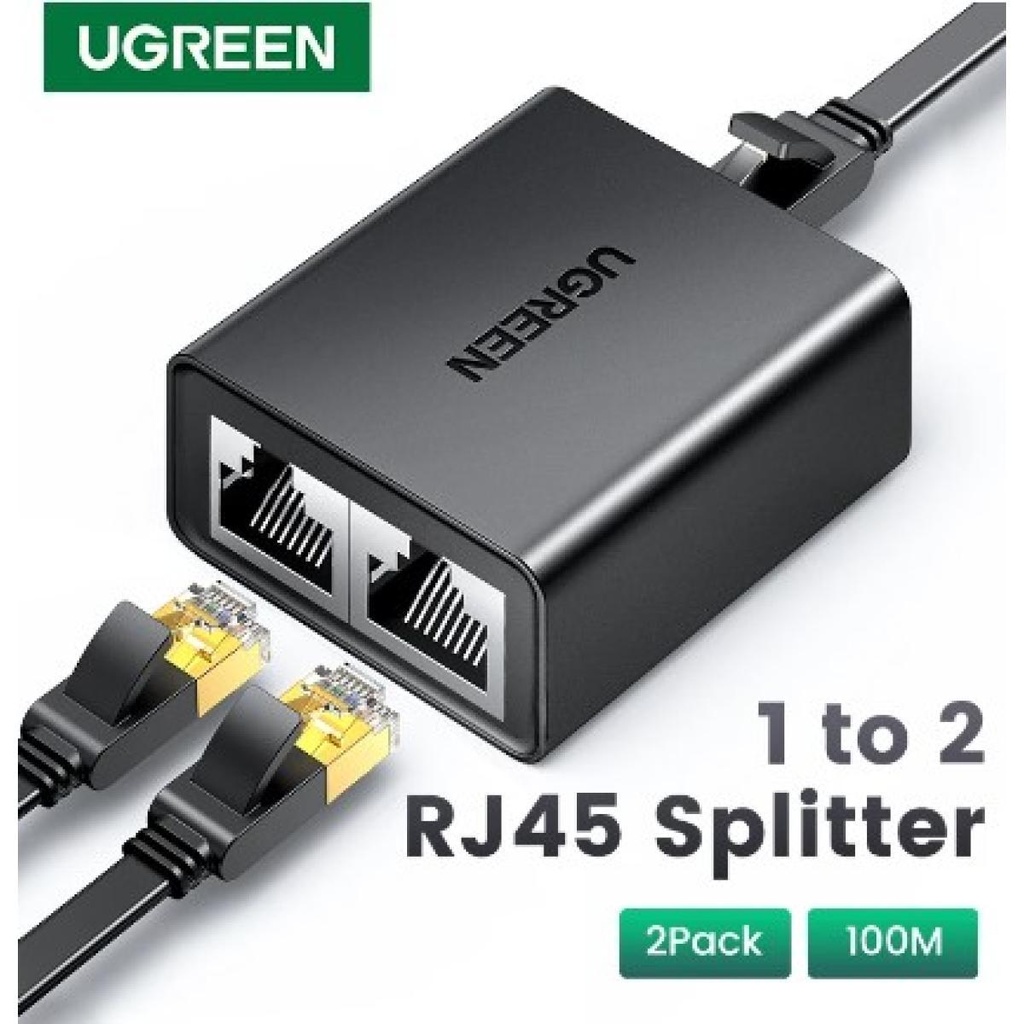 [CM210-50923] UGREEN RJ45 Splitter Adapter 2 Pack (Black)