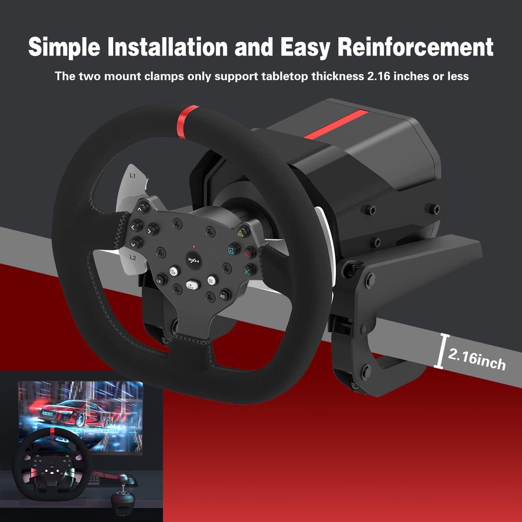 [PXN-V10] PXN 270/900 degree FFB steering wheel with 3-pedals/shifter