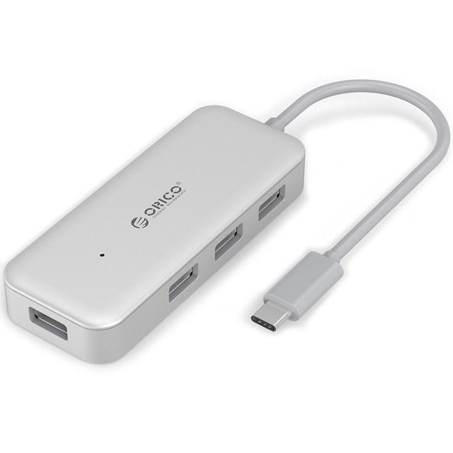 [AH-13-GY-BP] ORICO 4 Port USB-C HUB 1XUSB3.0 2XUSB2.0