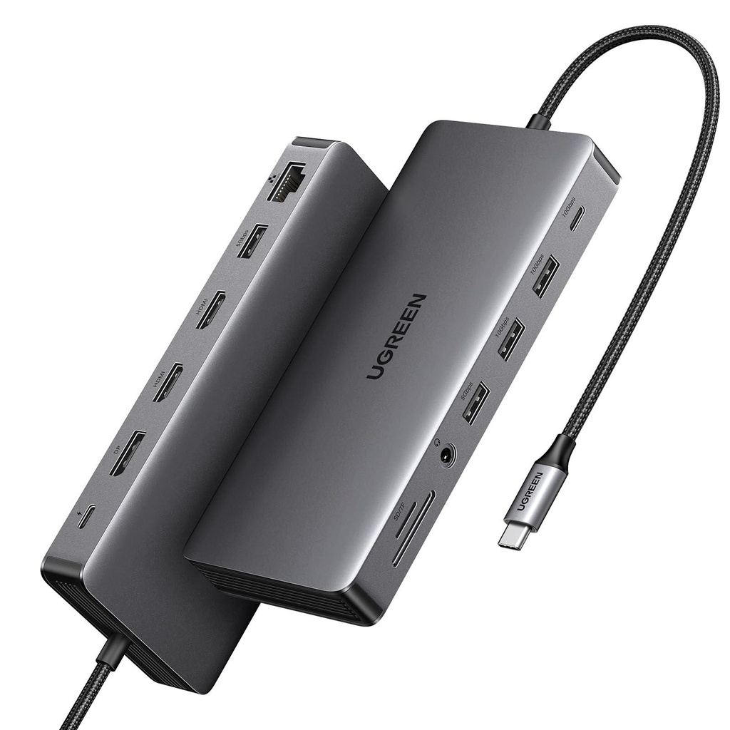 [25053EU] UGREEN 3×TBT4 + 3x USB-A 3.2 + RJ45 + DC 5.5mm Dock