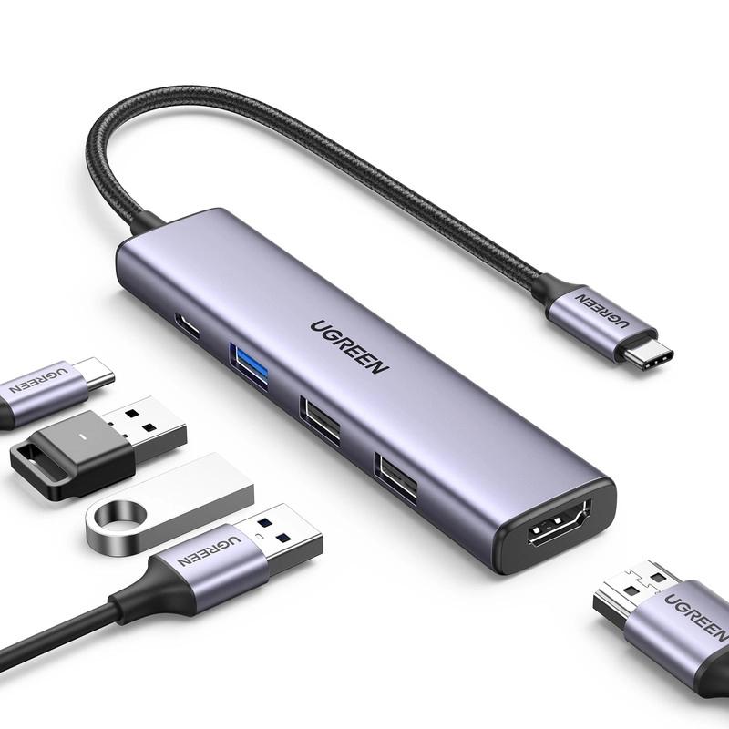 [CM478-15495] UGREEN USB-C To HDMI + 1xUSB3.0 A + 2xUSB2.0 A + PD Power Hub