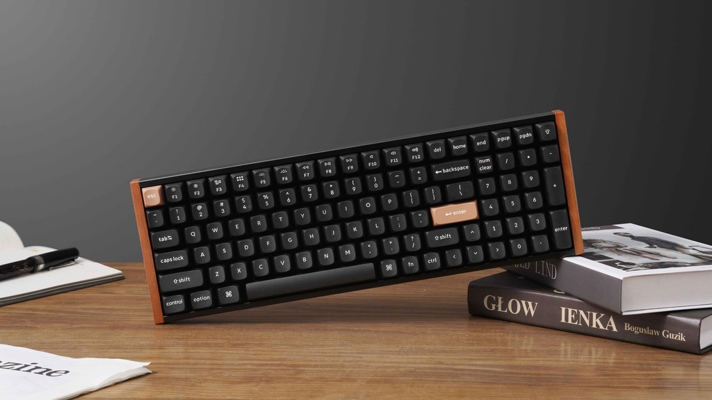 Keychron K4 HE 96% Magnetic Switch Hot-Swap Gateron Dbl-Rail Nebula Switch RGB Wireless Keyboard - Black (Wood + Al)