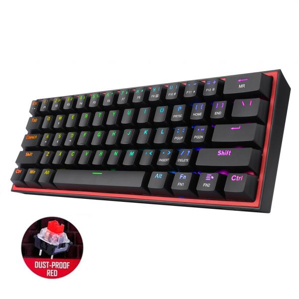 [RD-K617-RGB] REDRAGON FIZZ Wired Mechanical Keyboard RGB 61Key Design - Black