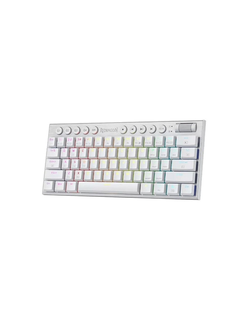 REDRAGON Horus Mini 61Key Red Switch RGB Low Profile Gaming Mechanical Keyboard - White