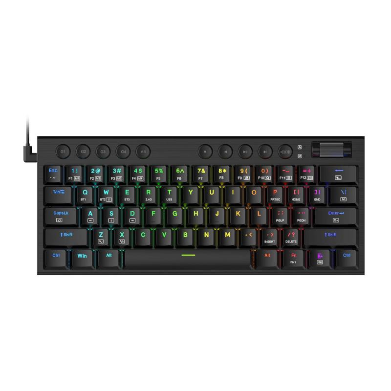 [RD-K632-RGB] REDRAGON Horus Mini 61Key Red Switch RGB Low Profile Gaming Mechanical Keyboard - Black