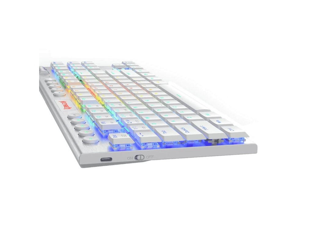 [RD-K621W-RGB] REDRAGON HORUS 87KEY RGB LED SUPER-SLIM ALU FRAME - White