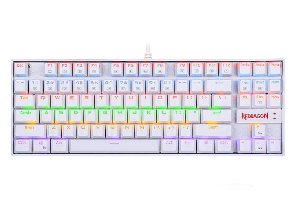[RD-K552W-RGB] REDRAGON KUMARA Mechanical 87 Key|RGB Backlit Gaming Keyboard - White