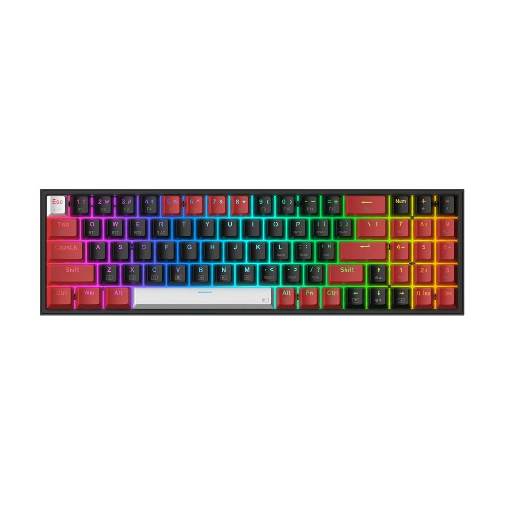 [RD-K628RGB-PRO-BRW] REDRAGON MECHANICAL POLLUX PRO WIRELESS BT|RF GAMING KEYBOARD 
