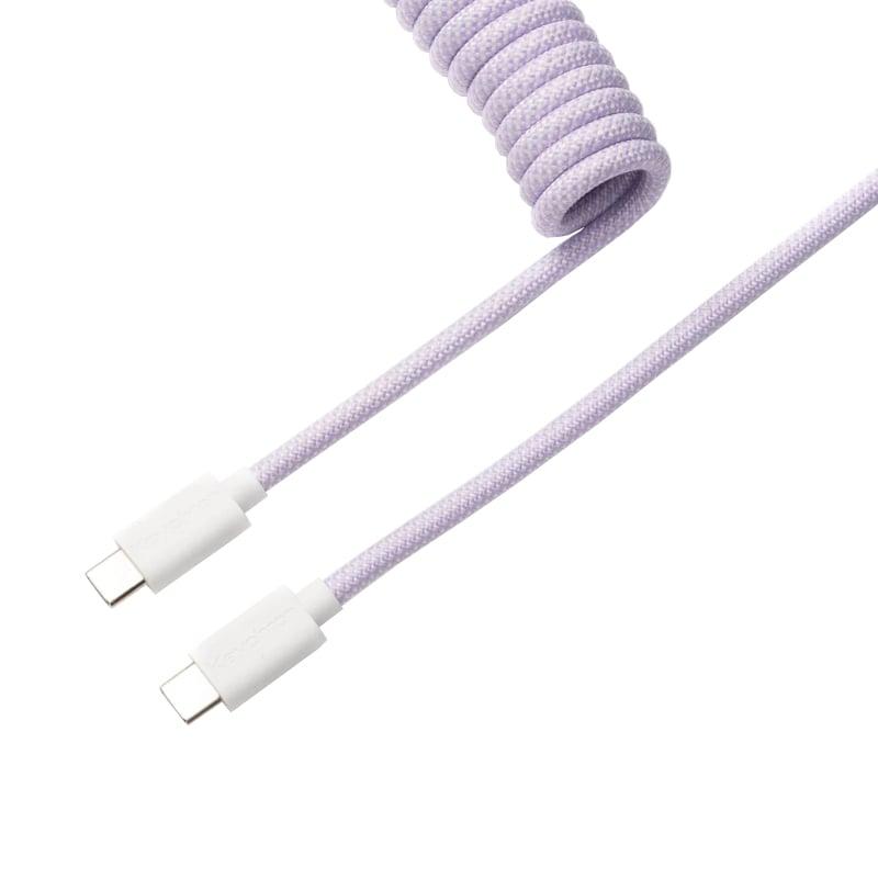 [CAB-17] Keychron Coiled Aviator Cable - Light Purple/Straight