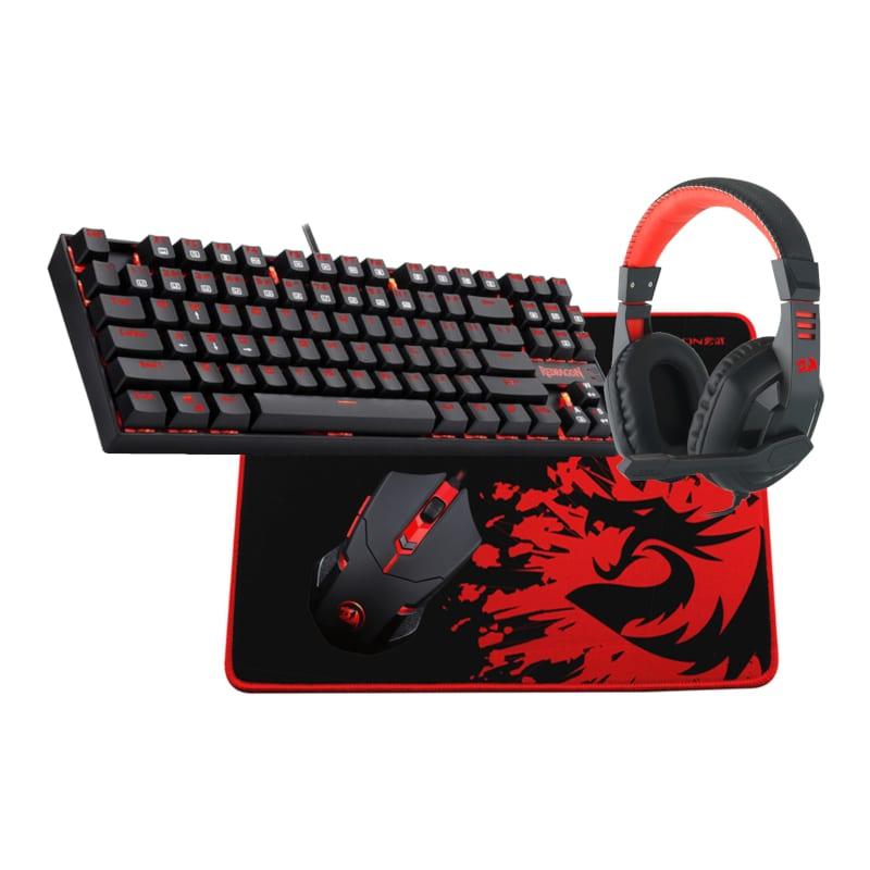 [RD-S101-BA-2] REDRAGON 4IN1 Gaming Combo Mouse|Mouse Pad|Headset|Keyboard