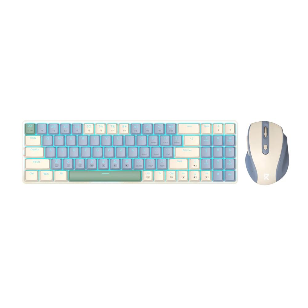 [RD-BS-8772CB] REDRAGON Wireless Mechanical Keyboard and Mouse Combo - Cream and Blue