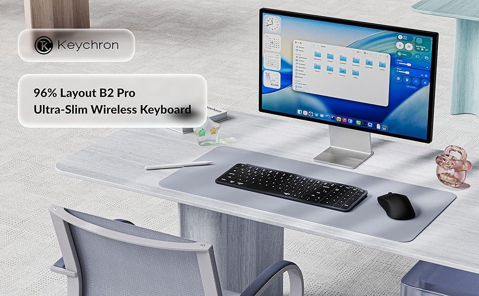 [B2P-K1] Keychron B2 Pro Ultra-Slim 96% Wireless Keyboard - Space Gray