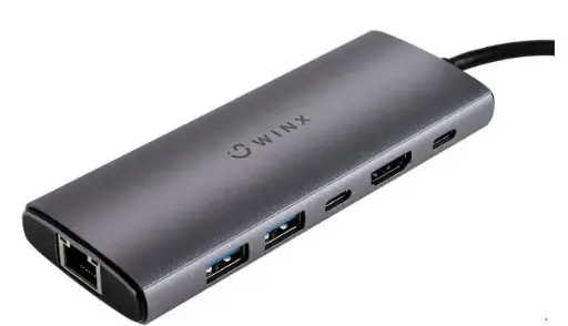 [WX-HB111] WINX CONNECT Pro 6-in-1 Type-C Hub | 1x 4K60Hz HDMI | 1x RJ45 | 1x Type-C | 2x USB-A G2 | 1x PD100W Hub